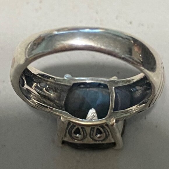 Laboradorite Ring Size 6 Sterling Silver Tested 10mm x 10mm Stone - Picture 5 of 10